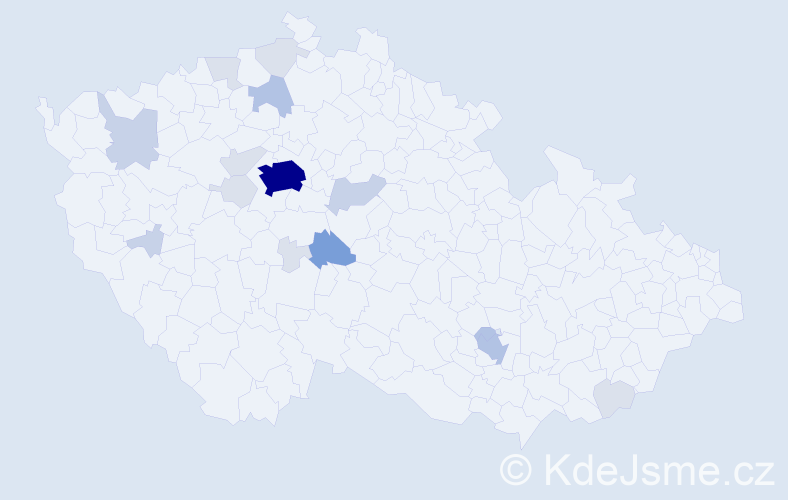Příjmení: 'Mančal', počet výskytů 52 v celé ČR