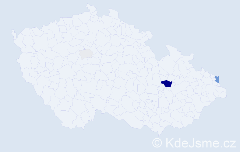 Příjmení: 'Borgoňová', počet výskytů 5 v celé ČR