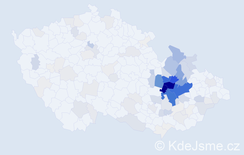 Příjmení: 'Vyroubal', počet výskytů 484 v celé ČR