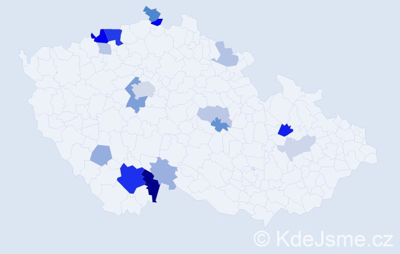 Příjmení: 'Rohrbach', počet výskytů 44 v celé ČR