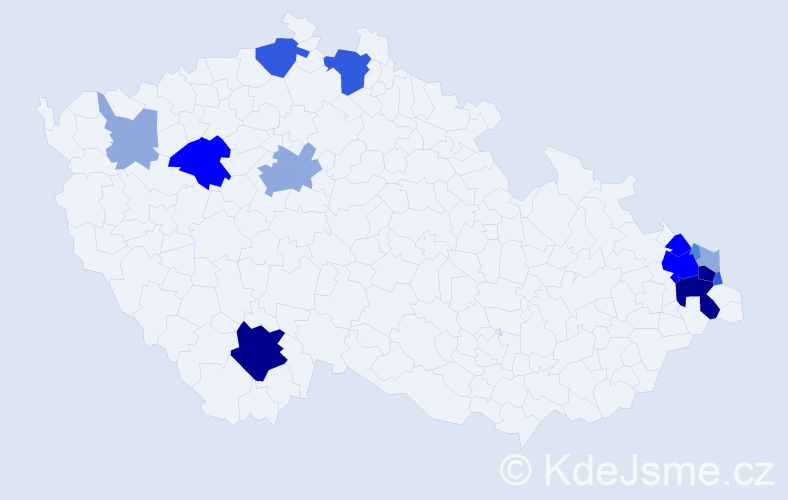 Příjmení: 'Sivá', počet výskytů 43 v celé ČR