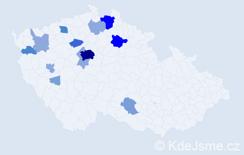 Příjmení: 'Kabelák', počet výskytů 35 v celé ČR