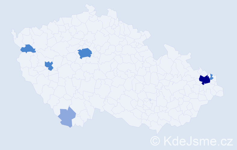 Příjmení: 'Páterek', počet výskytů 14 v celé ČR