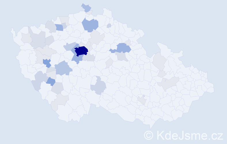 Příjmení: 'Voska', počet výskytů 145 v celé ČR