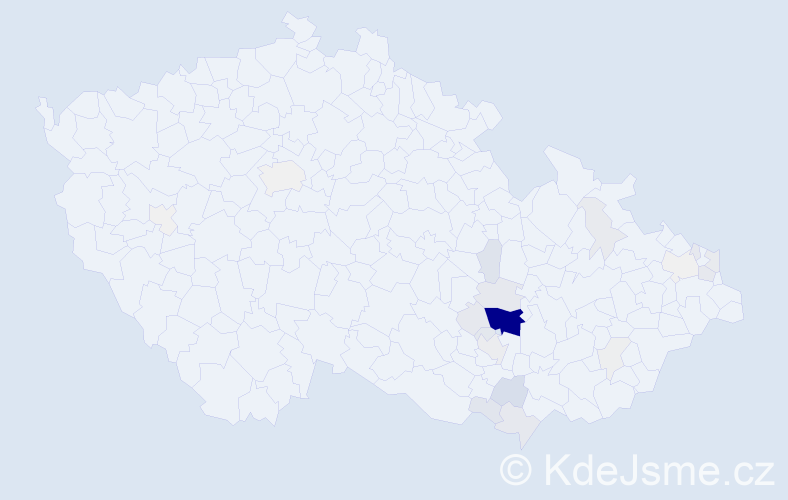 Příjmení: 'Kakáčová', počet výskytů 117 v celé ČR