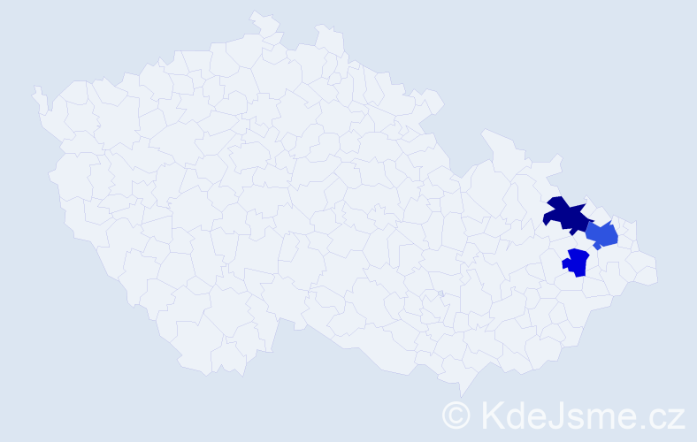 Příjmení: 'Hypalová', počet výskytů 6 v celé ČR