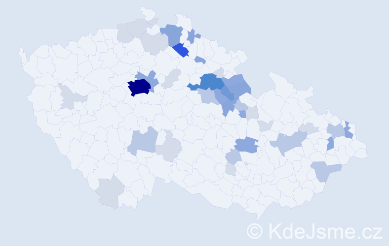 Příjmení: 'Koďousková', počet výskytů 115 v celé ČR