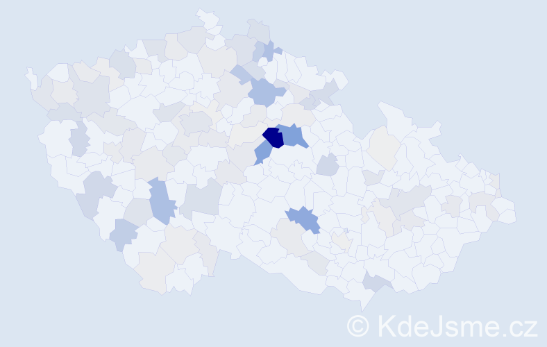 Příjmení: 'Kožený', počet výskytů 335 v celé ČR