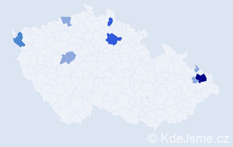 Příjmení: 'Arlet', počet výskytů 18 v celé ČR