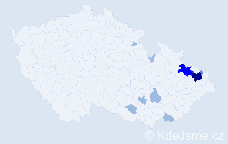Příjmení: 'Fulek', počet výskytů 15 v celé ČR