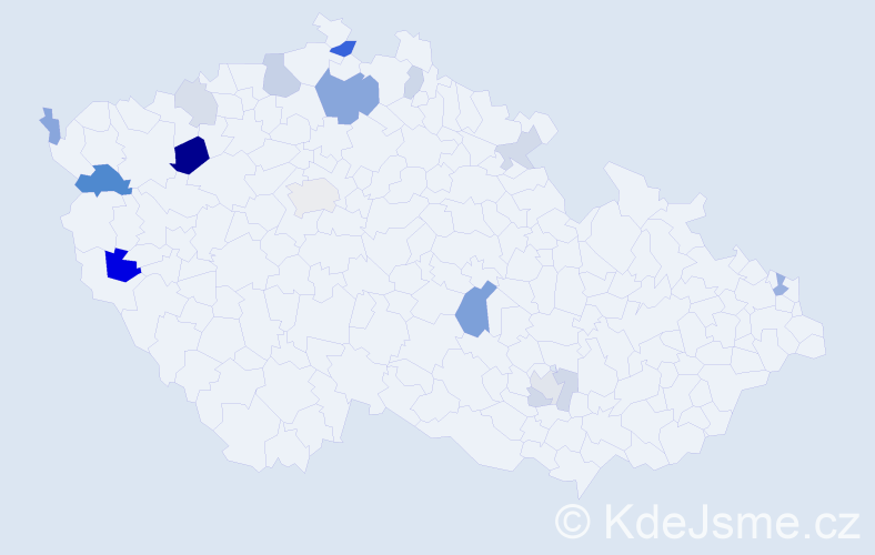 Příjmení: 'Bodi', počet výskytů 33 v celé ČR