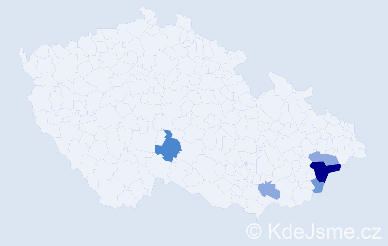 Příjmení: 'Kalvoster', počet výskytů 14 v celé ČR