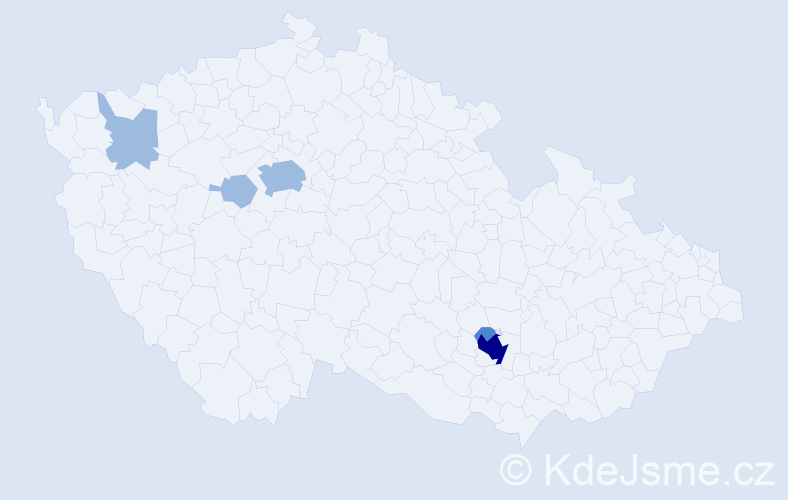 Příjmení: 'Gašparcová', počet výskytů 9 v celé ČR
