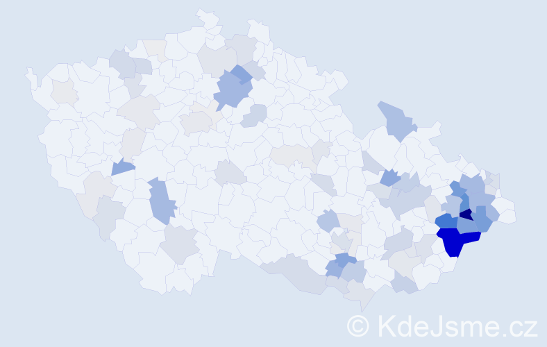 Příjmení: 'Kneblová', počet výskytů 320 v celé ČR