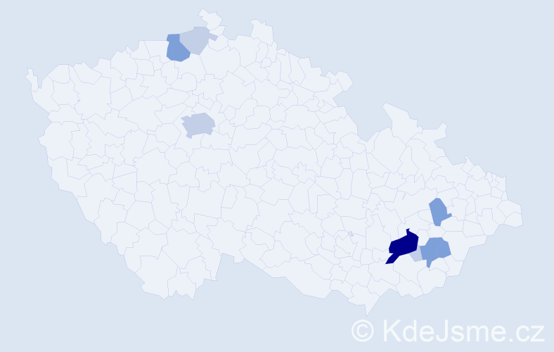 Příjmení: 'Bochezová', počet výskytů 26 v celé ČR