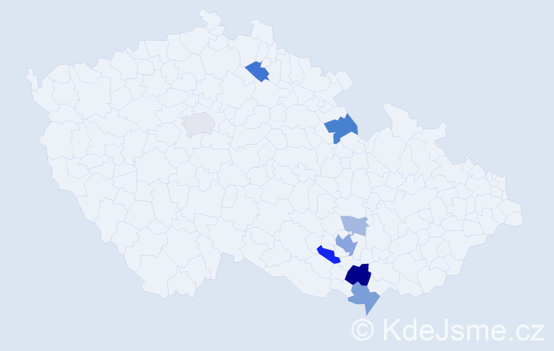 Příjmení: 'Drbolová', počet výskytů 21 v celé ČR
