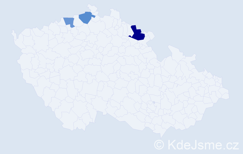 Příjmení: 'Bédyová', počet výskytů 8 v celé ČR