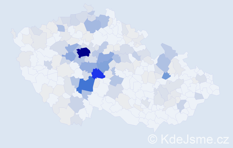 Příjmení: 'Hejný', počet výskytů 667 v celé ČR