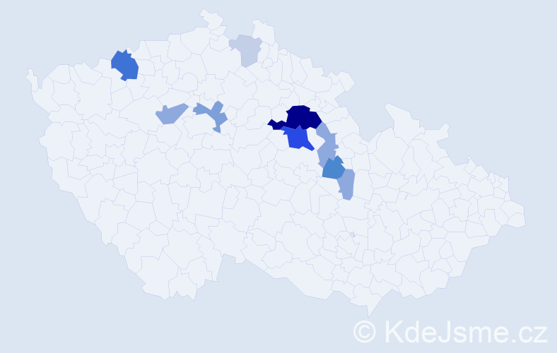 Příjmení: 'Kunart', počet výskytů 41 v celé ČR