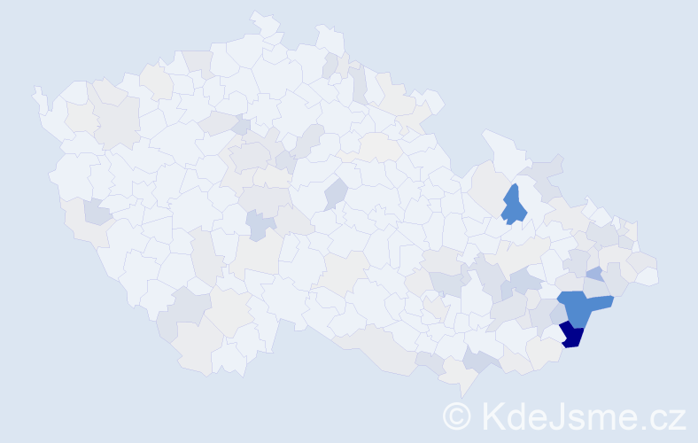 Příjmení: 'Janáč', počet výskytů 392 v celé ČR