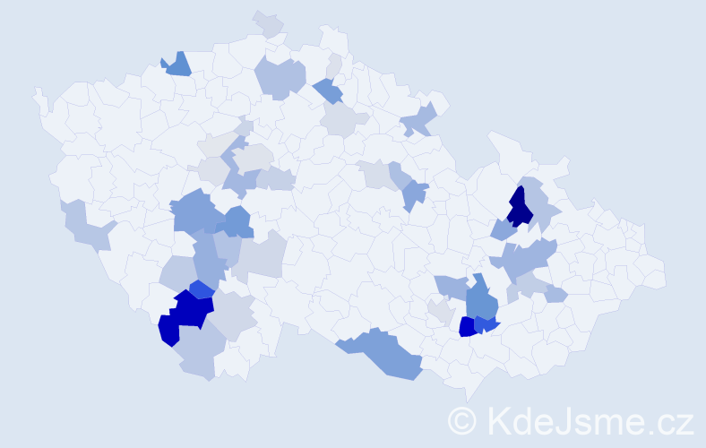 Příjmení: 'Raušer', počet výskytů 151 v celé ČR