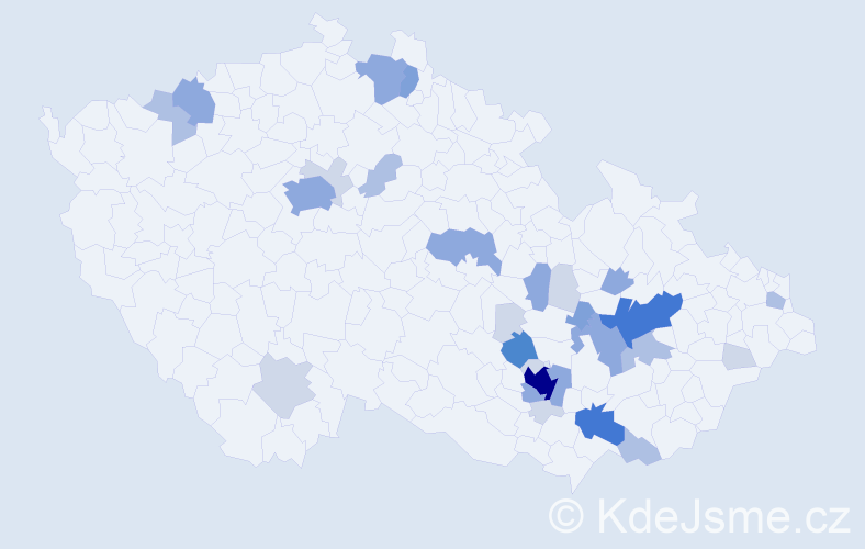 Příjmení: 'Čadílek', počet výskytů 87 v celé ČR