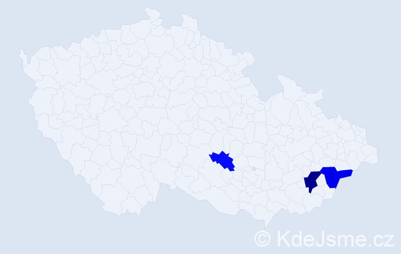 Příjmení: 'Sagánková', počet výskytů 6 v celé ČR