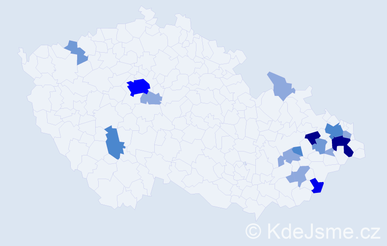 Příjmení: 'Babulíková', počet výskytů 41 v celé ČR