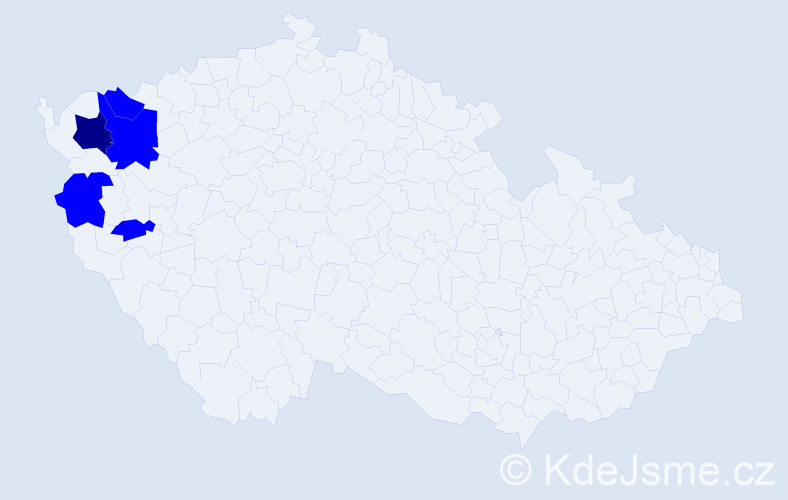 Příjmení: 'Vasilečko', počet výskytů 6 v celé ČR