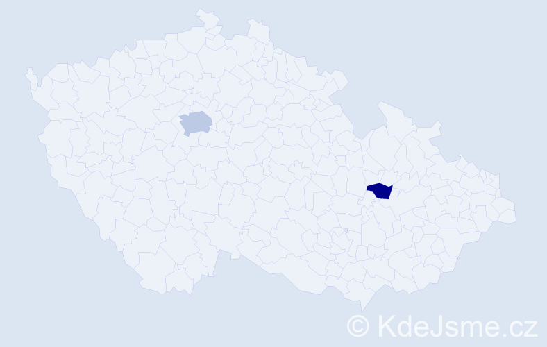 Příjmení: 'Izič', počet výskytů 4 v celé ČR