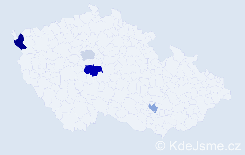 Příjmení: 'Botev', počet výskytů 4 v celé ČR
