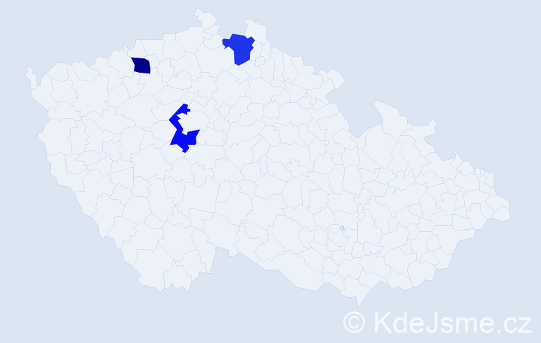 Příjmení: 'Helcová', počet výskytů 3 v celé ČR