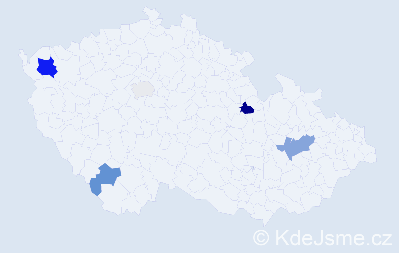Příjmení: 'Deaková', počet výskytů 10 v celé ČR