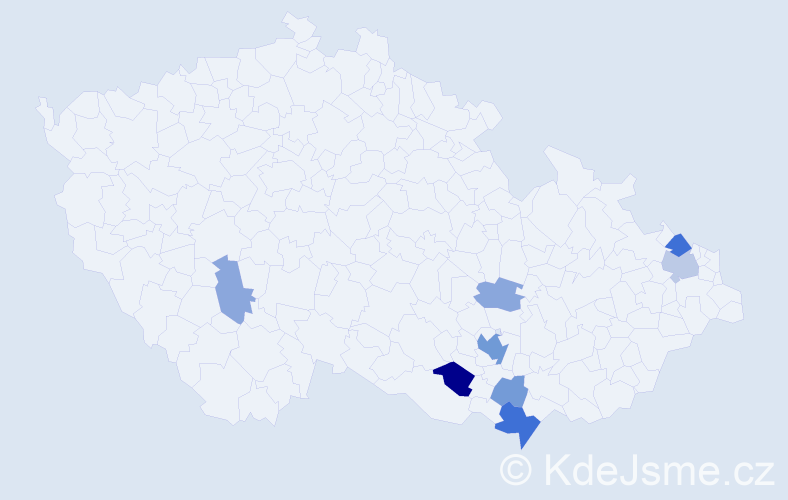 Příjmení: 'Fuisová', počet výskytů 19 v celé ČR