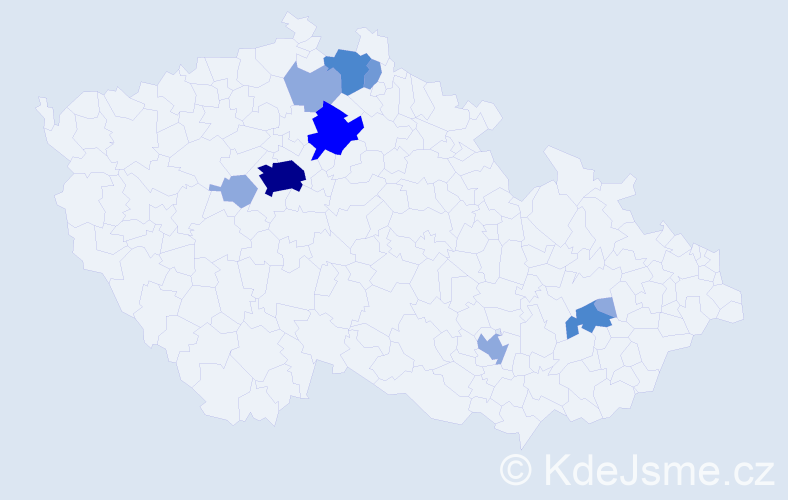 Příjmení: 'Kadlas', počet výskytů 22 v celé ČR