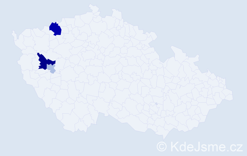Příjmení: 'Kombrzová', počet výskytů 8 v celé ČR