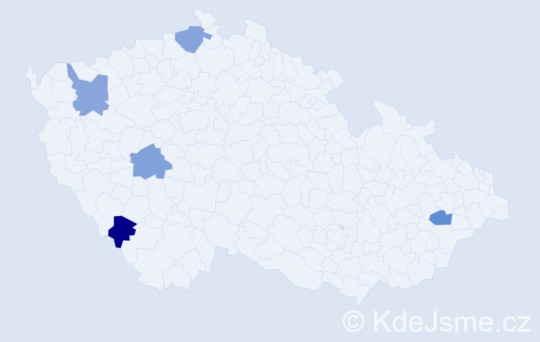 Příjmení: 'Gunda', počet výskytů 5 v celé ČR