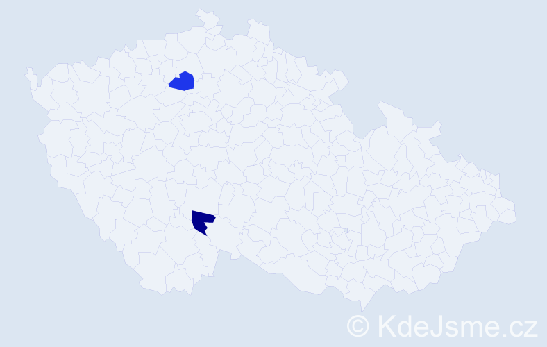 Příjmení: 'Dinghová', počet výskytů 2 v celé ČR