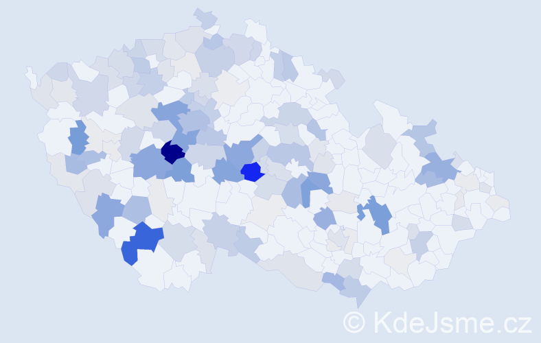 Příjmení: 'Tesárek', počet výskytů 513 v celé ČR