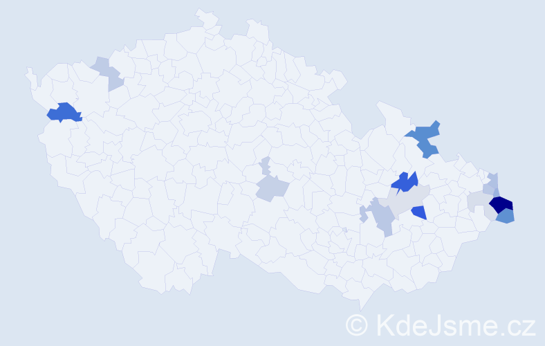 Příjmení: 'Fuják', počet výskytů 37 v celé ČR