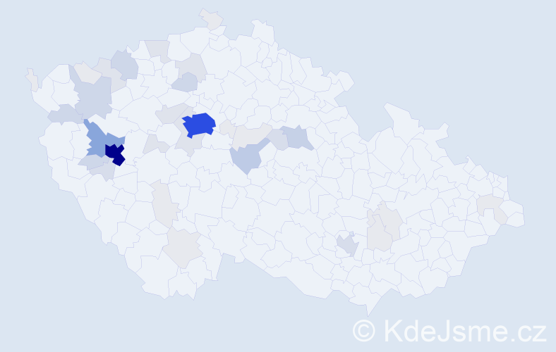 Příjmení: 'Pechmanová', počet výskytů 171 v celé ČR