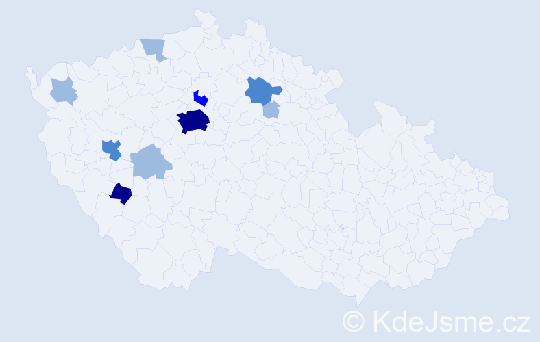 Příjmení: 'Capratová', počet výskytů 19 v celé ČR