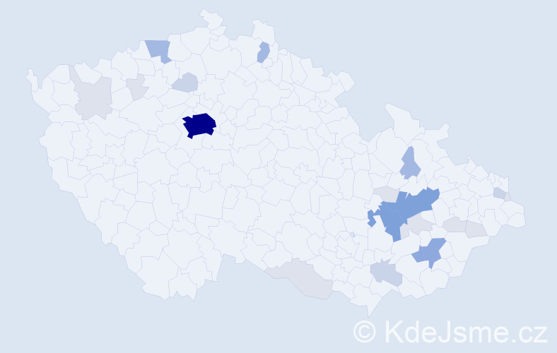 Příjmení: 'Skokánek', počet výskytů 76 v celé ČR
