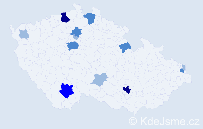 Příjmení: 'Krautschneider', počet výskytů 25 v celé ČR