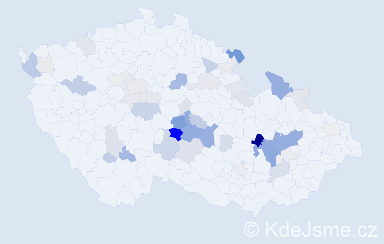 Příjmení: 'Čepl', počet výskytů 154 v celé ČR