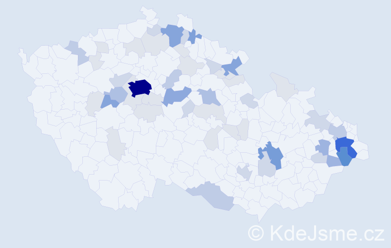 Příjmení: 'Balaš', počet výskytů 173 v celé ČR