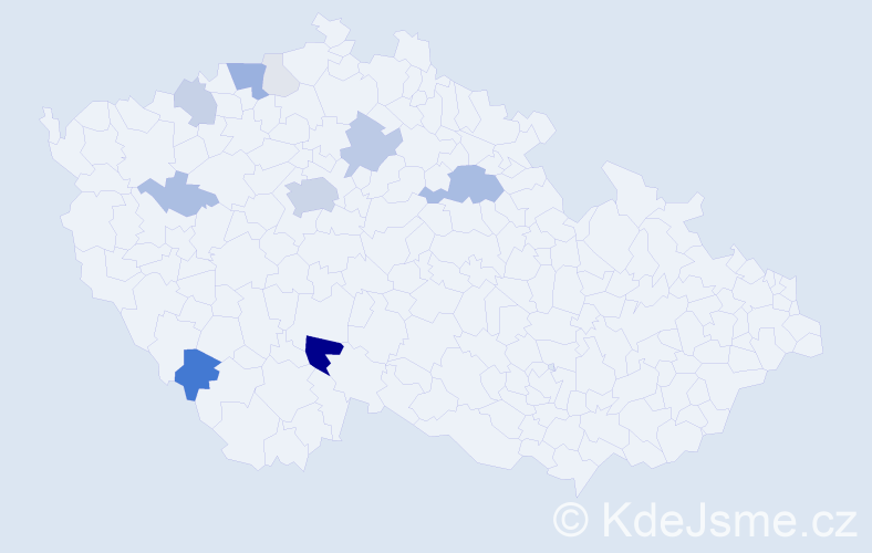 Příjmení: 'Chalašová', počet výskytů 43 v celé ČR