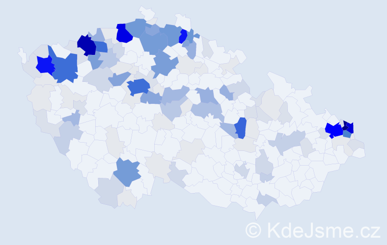 Příjmení: 'Makula', počet výskytů 696 v celé ČR