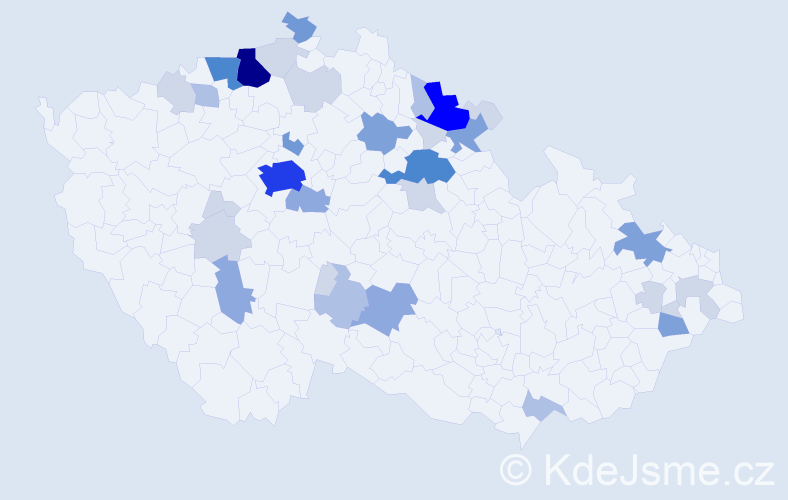 Příjmení: 'Patzelt', počet výskytů 106 v celé ČR