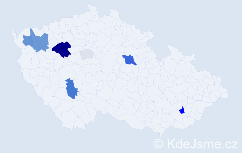 Příjmení: 'Mišovec', počet výskytů 9 v celé ČR